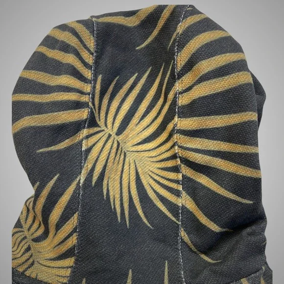 Hurley Palm Print Hoodie Mens Black Gold Excellent Tropical Surf Pullover - Picture 4 of 12